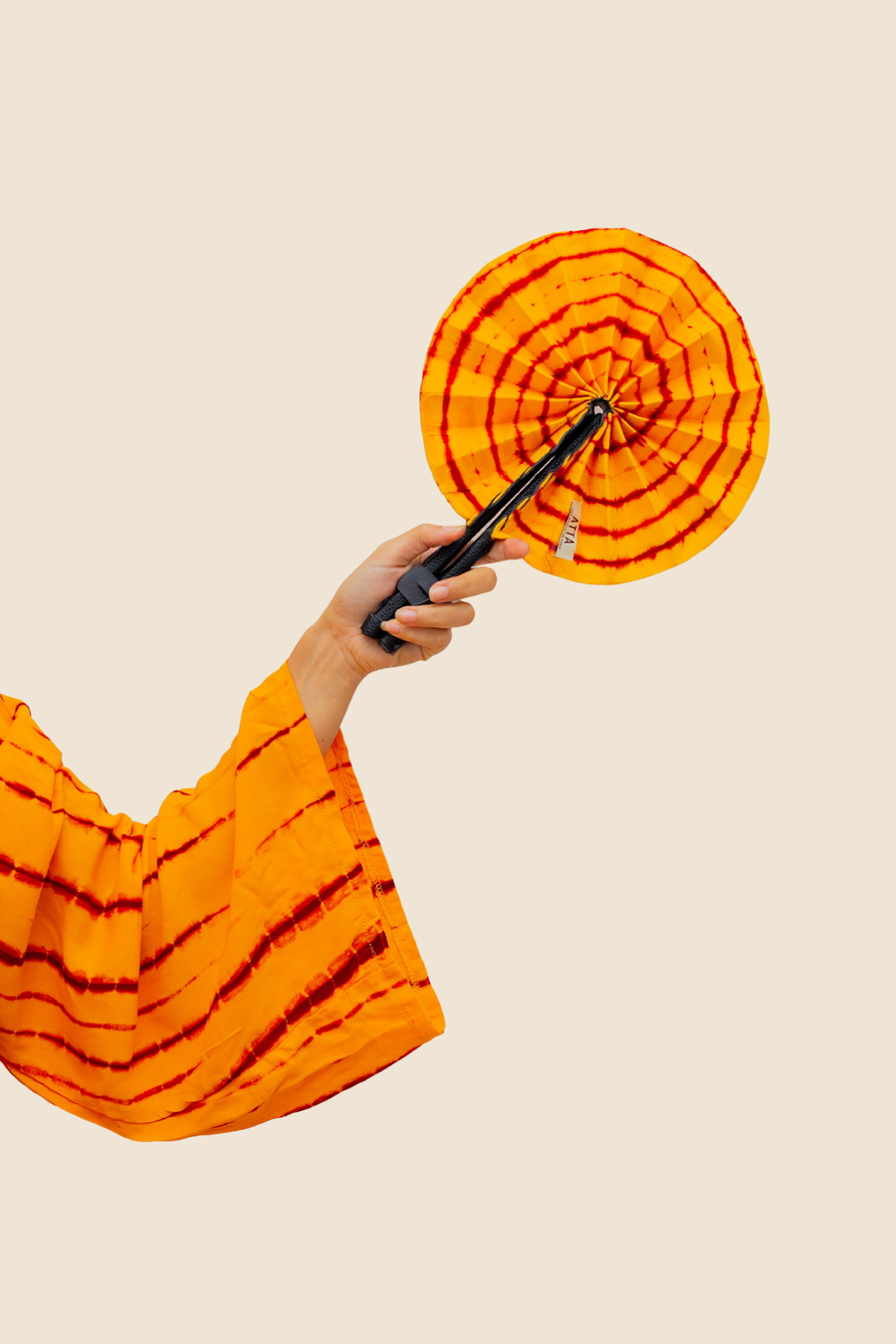 FAN YELLOW | Leather and Fabric