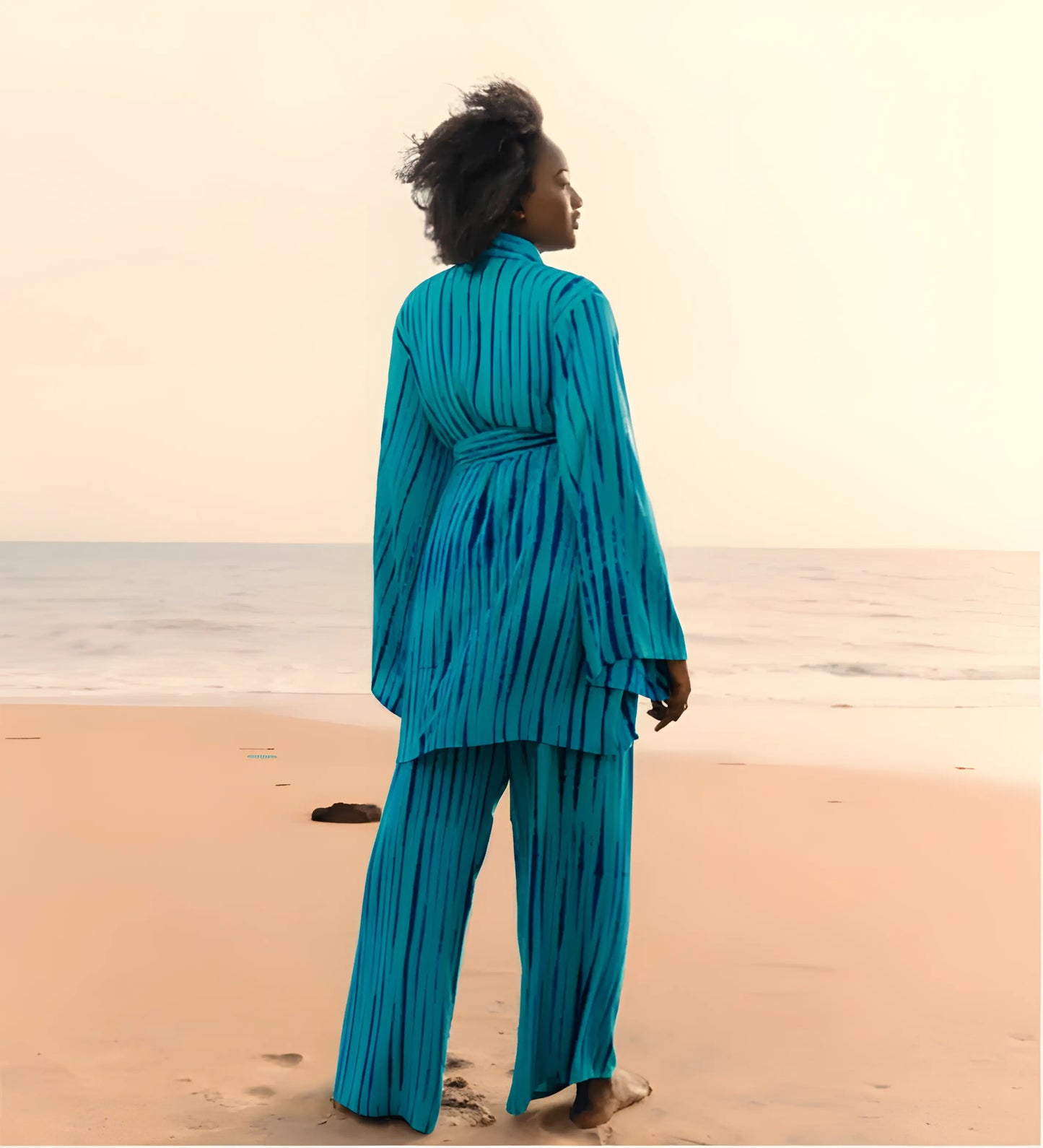 ATTA SET BLEU/VERT - Ensemble loungewear pantalon