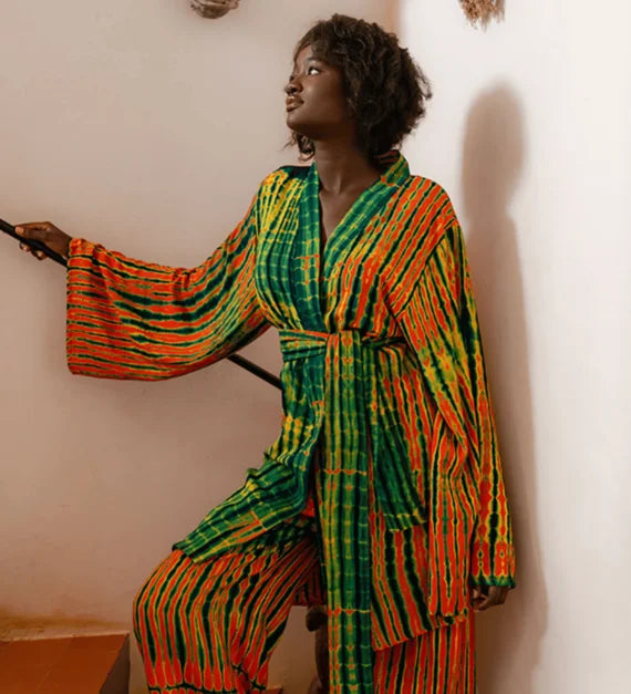 ATTA SET ORANGE - Ensemble loungewear pantalon