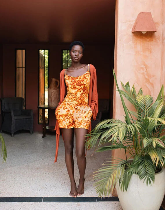 SIRA SET ORANGE - Ensemble 3 pièces short