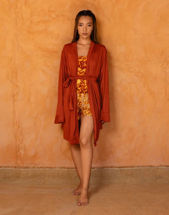 SIRA SET ORANGE - Ensemble 3 pièces short