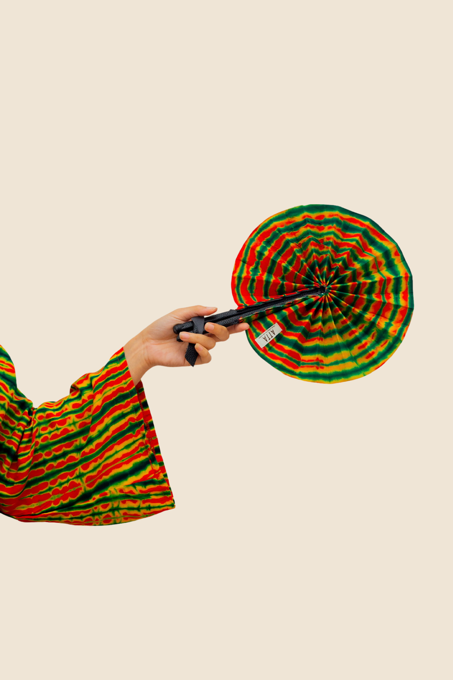 FAN ORANGE | Leather and Fabric