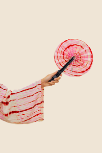 FAN PINK | Leather and Fabric