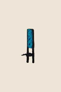 FAN BLUE | Leather and Fabric
