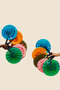 FAN ORANGE | Leather and Fabric
