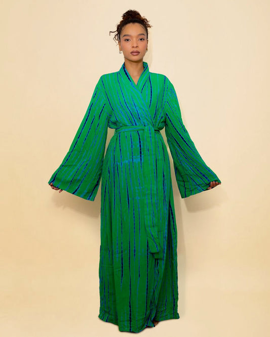 KIMONO MALAKA VERT - Kimono long