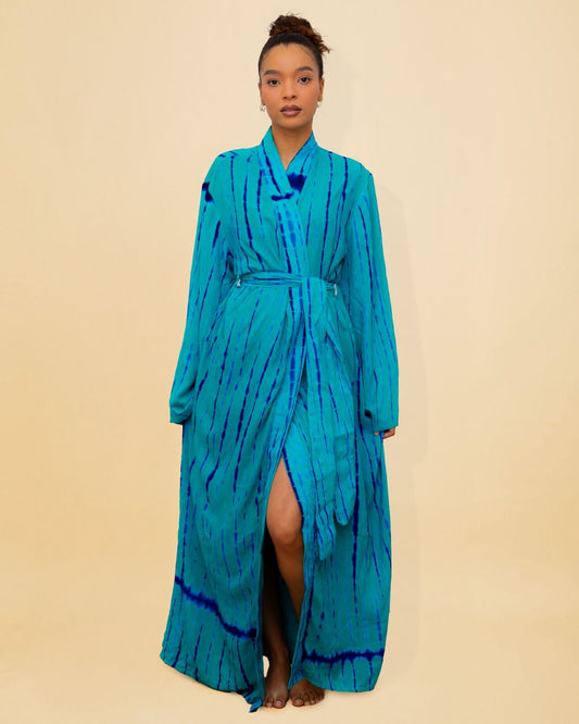 KIMONO MALAKA BLEU - Kimono long