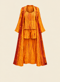 MALAKA SET JAUNE | Ensemble 3 pièces : Débardeur + short + kimono court