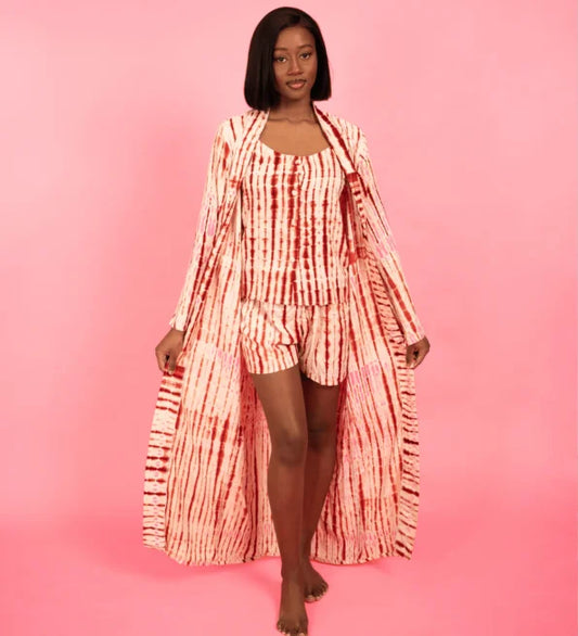 MALAKA SET ROUGE/ROSE - Ensemble 3 pièces short
