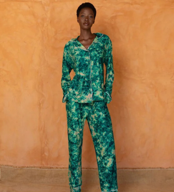 TIOSAN SET VERT - Ensemble chemise et pantalon de pyjama