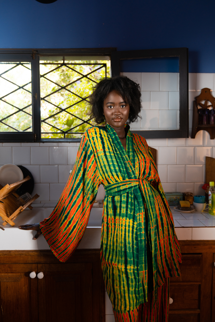 ATTA SET ORANGE | Ensemble 2 pièces : Kimono court + pantalon
