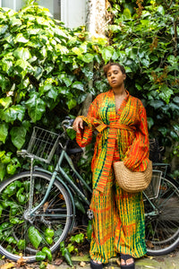 ATTA SET ORANGE | Ensemble 2 pièces : Kimono court + pantalon