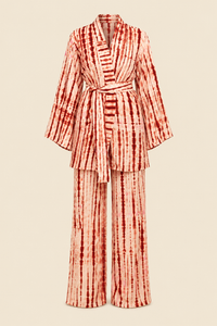 ATTA SET ROUGE/ROSE | Ensemble 2 pièces : Kimono court + pantalon