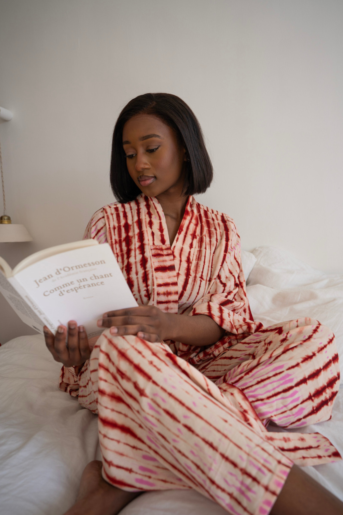 ATTA SET Rouge/Rose | Ensemble 2 pièces : Kimono court + pantalon