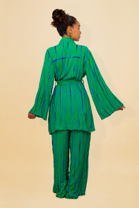 ATTA SET VERT | Ensemble 2 pièces : Kimono court + pantalon