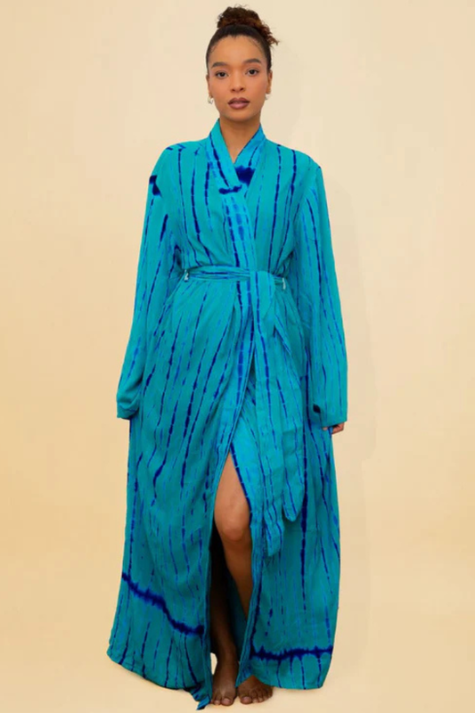 KIMONO MALAKA BLEU  | Kimono long