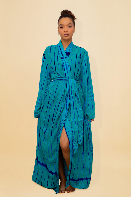 KIMONO MALAKA BLEU  | Kimono long