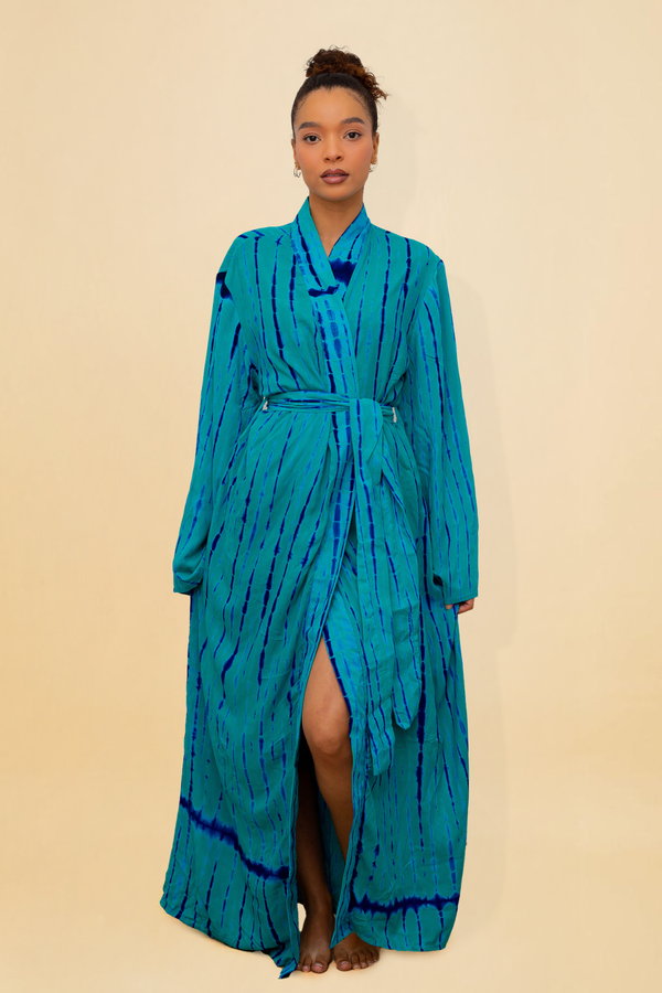 MALAKA KIMONO BLEU | Kimono long