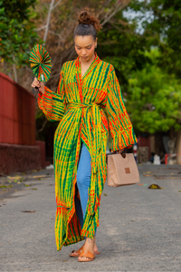 MALAKA KIMONO ORANGE | Kimono long