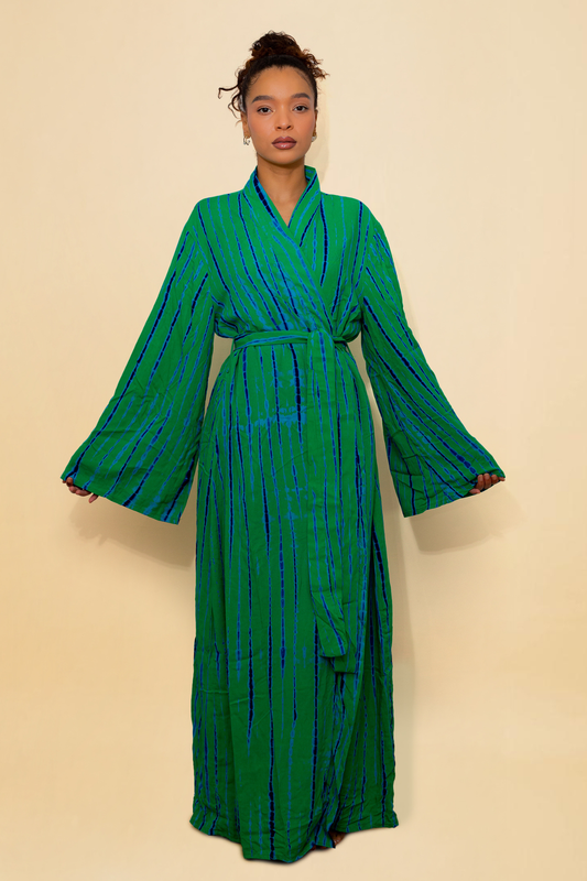 KIMONO MALAKA VERT | Kimono long