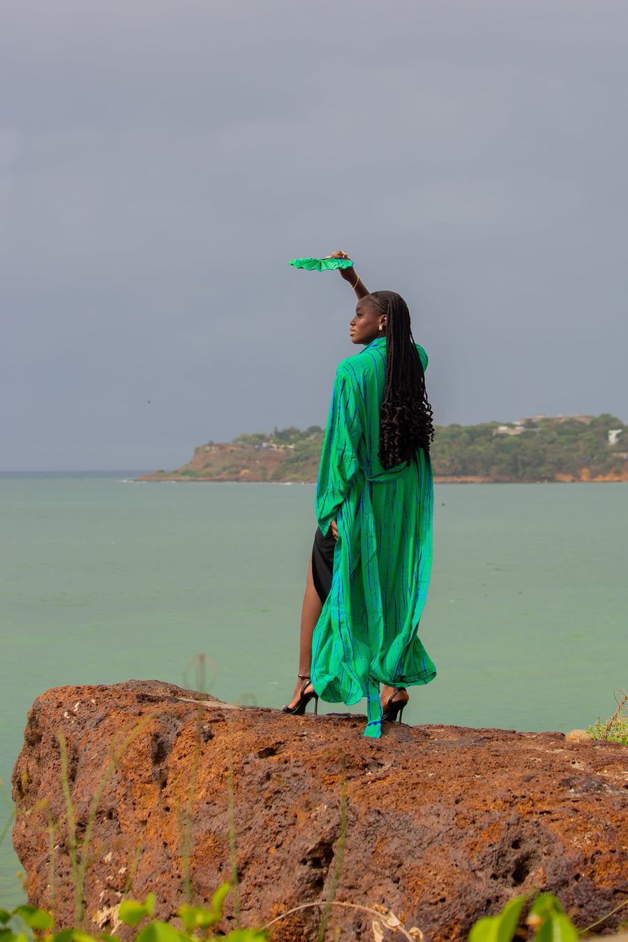 MALAKA KIMONO VERT | Kimono long
