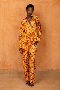 TIOSAN SET ORANGE | Ensemble 2 pièces : Chemise + pantalon