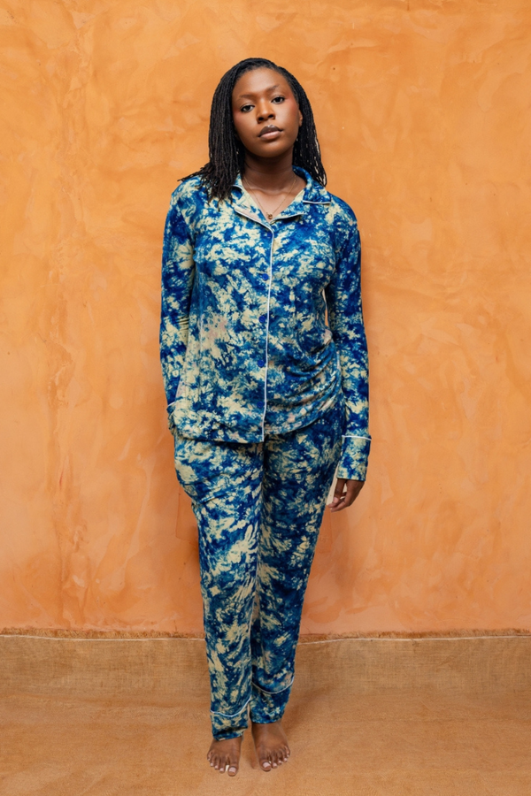 TIOSAN SET BLUE | 2-Piece Set: Shirt + Pants